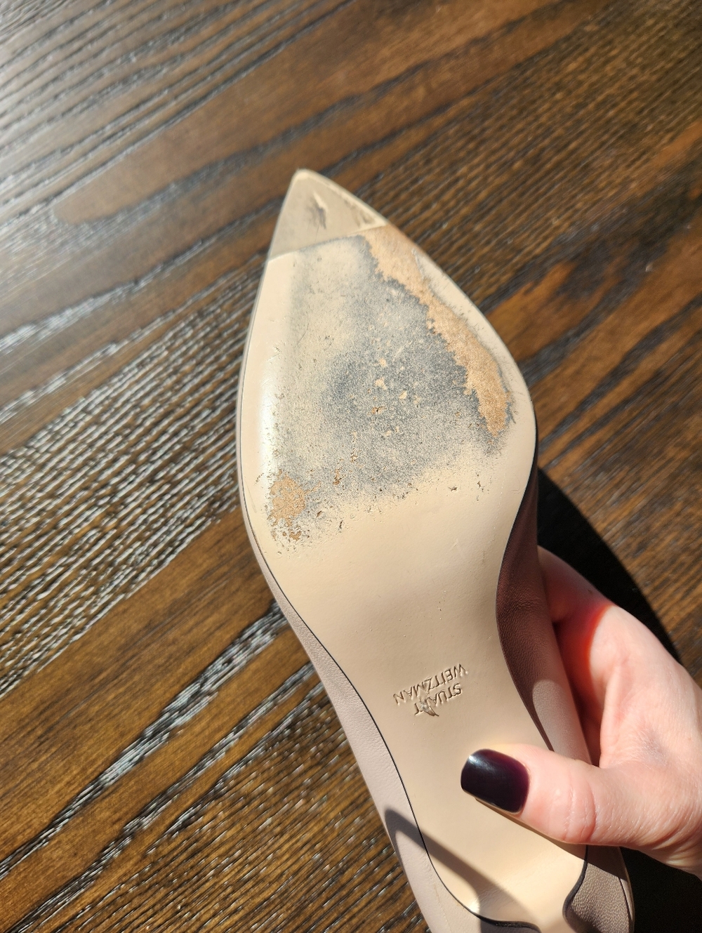 Stuart Weitzman Cream Pointed Heels - Picture 6 of 6